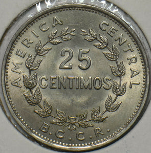 Costa Rica 1967 25 Centimos BU 297488 combine shipping
