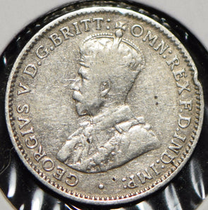 Australia 1921 3 Pence Kangaroo animal Emu  191482 combine shipping