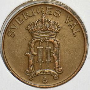 Sweden 1907 2 Ore 297950 combine shipping