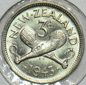 New Zealand 1943 3 Pence BU 297593 combine shipping
