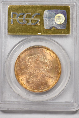 1857-S $20 Liberty PCGS MS61 CAC gold foil label central america