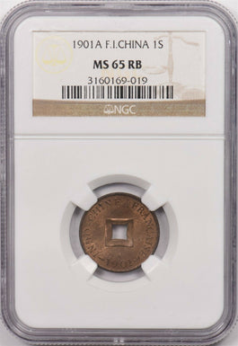 French Indo China 1901 Sapeque NGC MS 65RB NG1021 combine shipping