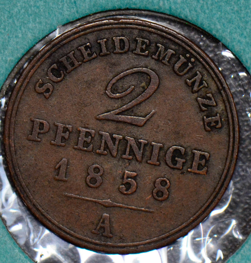 Germany 1858 2 Pfennig  190107 combine shipping