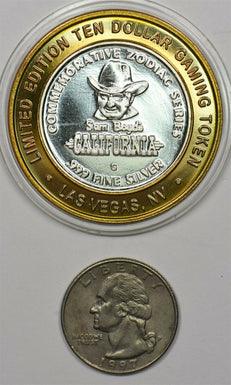 1990 's Casino Chip Token silver Sam Boyd's California gaming token. Silver. Dr