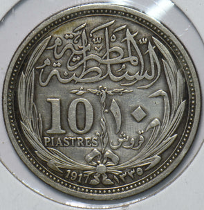 Egypt 1917 AH1333 10 Piastres 292702 combine shipping