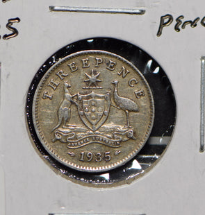 Australia 1935 3 Pence Kangaroo animal Moorhen  191207 combine shipping