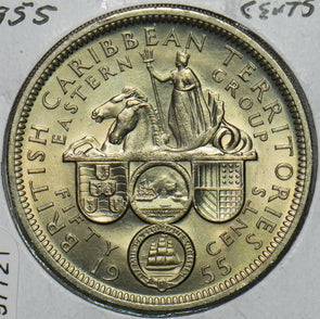 British Caribbean Territories 1955 50 Cents Horse animal 297721 combine shippin