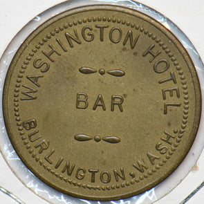 1940 ~70 25 Cents Washington Hotel Bar Burlington Wash Trade Token Gr For .25 C