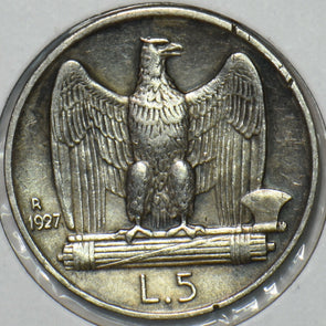 Italy 1927 5 Lire Eagle animal 195482 combine shipping