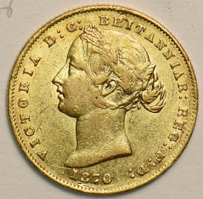 Australia 1870 Sovereign gold Sydney Mint AU 0.2355OZ AGW GL0165 combine shippin