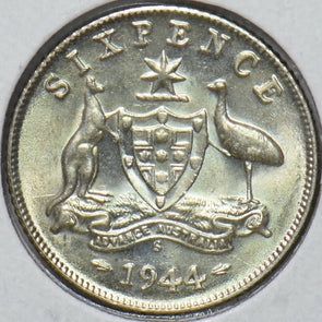 Australia 1944 S 6 Pence Kangaroo animal Emu 192740 combine shipping