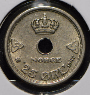Norway 1947 25 Ore  900288 combine shipping