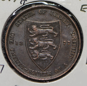 Jersey 1877 1/24 Shilling Lion animal  291753 combine shipping