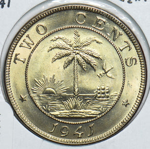 Liberia 1941 2 Cents Elephant 298977 combine shipping