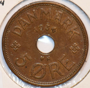 Denmark 1934 5 Ore 195008 combine shipping