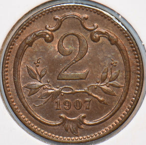 Austria 1907 2 Heller Eagle animal 194856 combine shipping