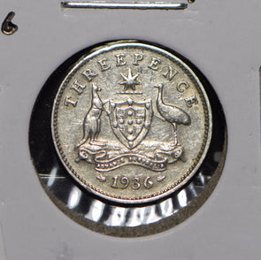 Australia 1936 3 Pence Kangaroo animal Moorhen  191238 combine shipping