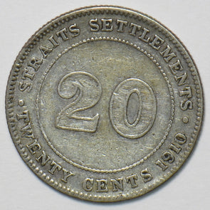 Straits Settlements 1910 20 Cents 151435 combine shipping