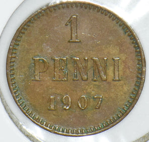 Finland 1907 Nickolas II Penny 290986 combine shipping