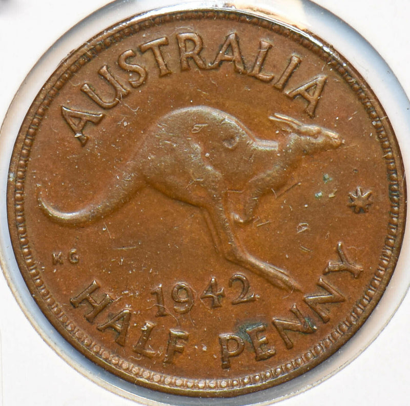 Australia 1942 1/2 Penny Kangaroo animal Georgivs VI 150509 combine shipping