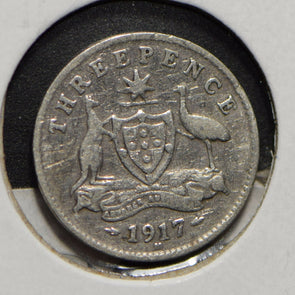 Australia 1917 3 Pence Kangaroo animal Emu  901221 combine shipping