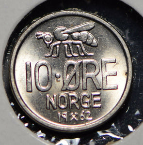 Norway 1962 10 Ore Honey Bee animal  191112 combine shipping
