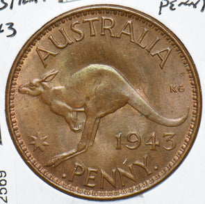 Australia 1943 Penny Kangaroo animal 192569 combine shipping