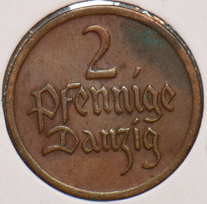 Danzig 1923 2 Pfennig 296250 combine shipping