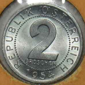 Austria 1954 2 Groschen Eagle animal UNC 151668 combine shipping