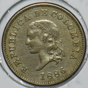 Colombia 1886 5 Centavos 296703 combine shipping