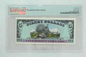 Disney Dollar 1989 $5 PMG Gem UNC 65EPQ DIS12. Goofy. View of World Disney Wor