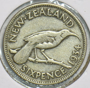 New Zealand 1934 6 Pence Huiaanimal 904387 combine shipping