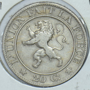 Belgium 1861 20 Cents Lion animal  290371 combine shipping