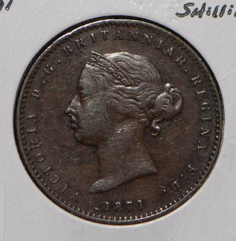 Jersey 1871 1/26 Shilling Lion animal  291749 combine shipping