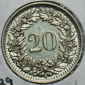 Switzerland 1929 20 Rappen UNC 297639 combine shipping