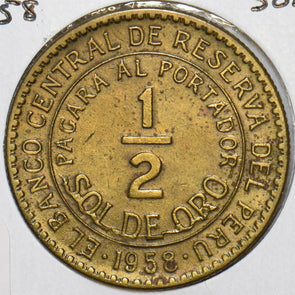 Peru 1958 1/2 Sol 903848 combine shipping