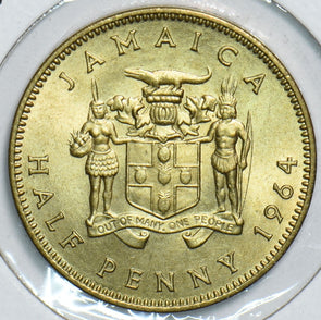 Jamaica 1964 1/2 Penny 153855 combine shipping