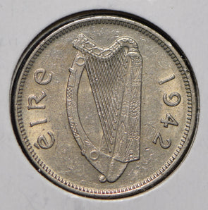 Ireland 1942 6 Pence Wolfhound animal  291721 combine shipping