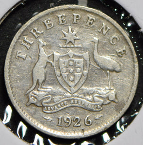 Australia 1926 3 Pence Kangaroo animal Emu  150212 combine shipping