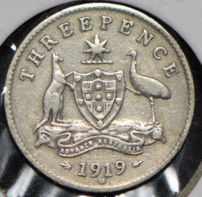Australia 1919 3 Pence Kangaroo animal Emu  191468 combine shipping