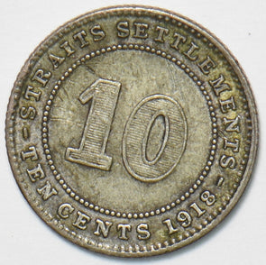 Straits Settlements 1918 10 Cents 151436 combine shipping