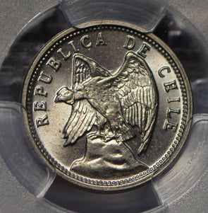 Chile 1928 5 Centavos Andean Condor animal PCGS MS66 rare this grade PC0740 comb