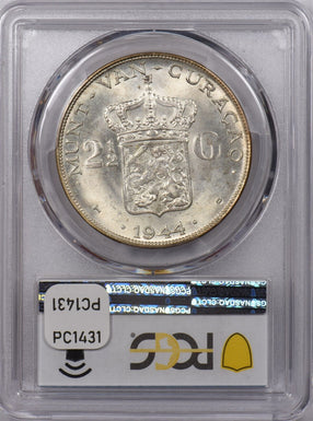 Curacao 1944 D 2 1/2 Gulden PCGS MS 65 PC1431 combine shipping