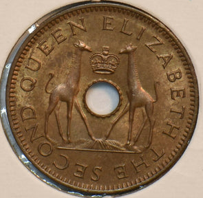 Rhodesia 1957 1/2 Penny Giraffe animal & Nyasaland 152087 combine shipping