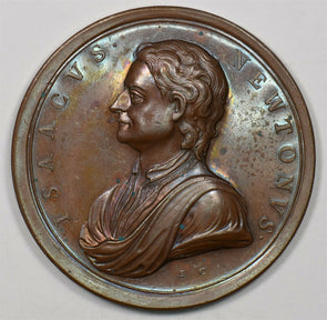 Great Britain 1727 Medal Death of Issac Newton AE, Eimer-504 52mm P/L MI II:469/