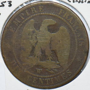 France 1853 W 10 Centimes Eagle animal 900603 combine shipping