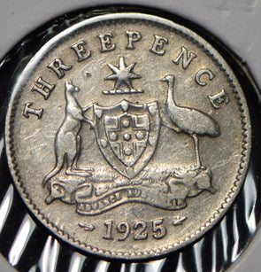 Australia 1925 3 Pence Kangaroo animal Emu  191446 combine shipping
