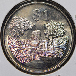 Zimbabwe 1980 Dollar Ancient bird animal  191509 combine shipping
