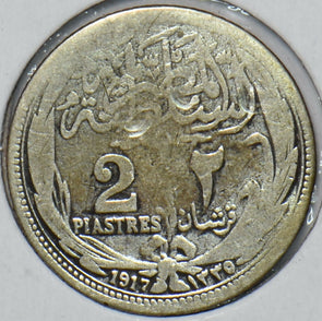Egypt 1917 AH 1335 2 Piastres 195373 combine shipping