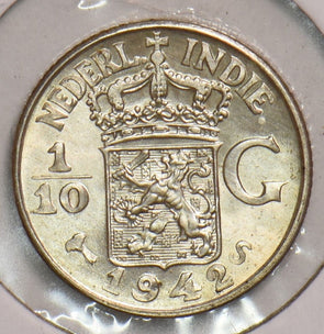 Netherlands East Indies 1942 S 1/10 Gulden 199169 combine shipping